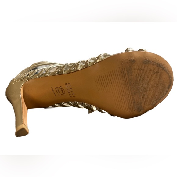 Stuart Weitzman Gold Strappy Shoes - Picture 3 of 9